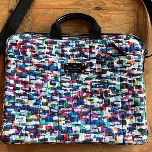 Kate Spade Signature Chad Quilted Laptop Briefcase Bag Multicolored Crossbody